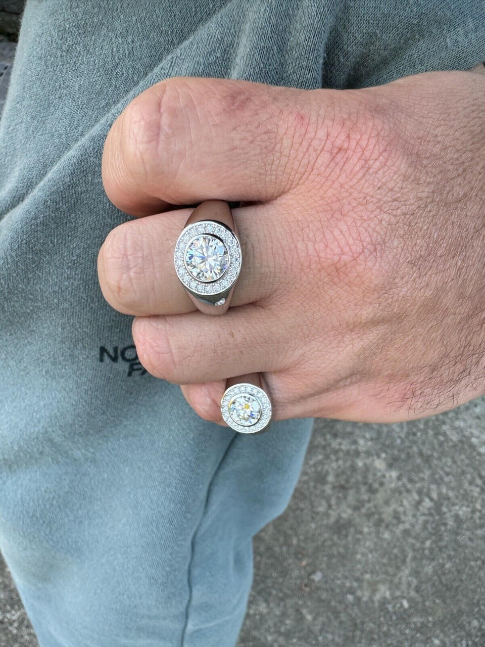 HarlemBling 2.83ct MOISSANITE Large Hip Hop Solitaire Men's Real Solid 925 Silver Ring Pinky