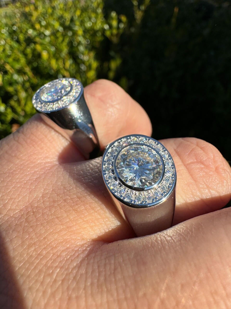 HarlemBling 2.83ct MOISSANITE Large Hip Hop Solitaire Men's Real Solid 925 Silver Ring Pinky