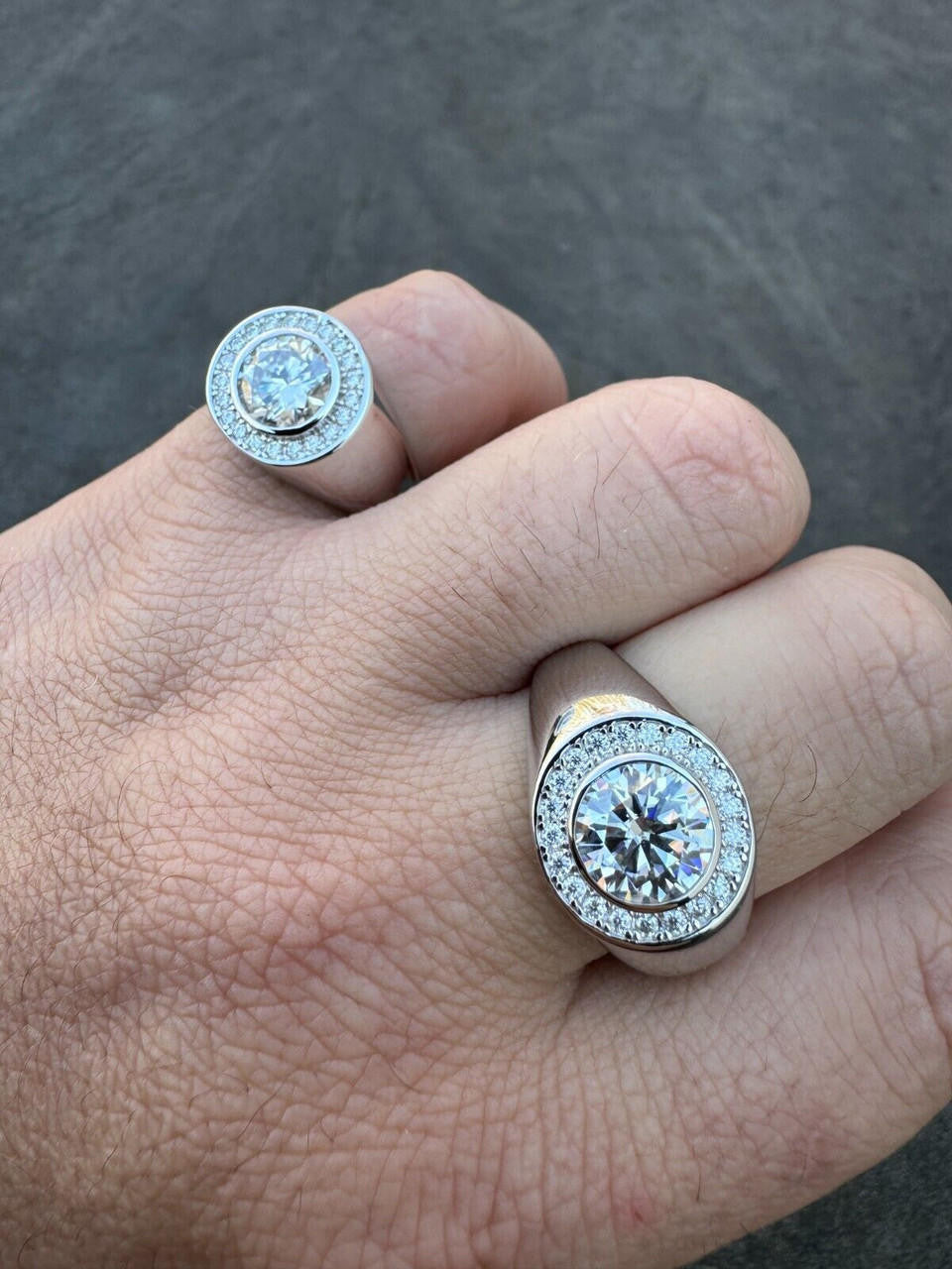 HarlemBling 2.83ct MOISSANITE Large Hip Hop Solitaire Men's Real Solid 925 Silver Ring Pinky