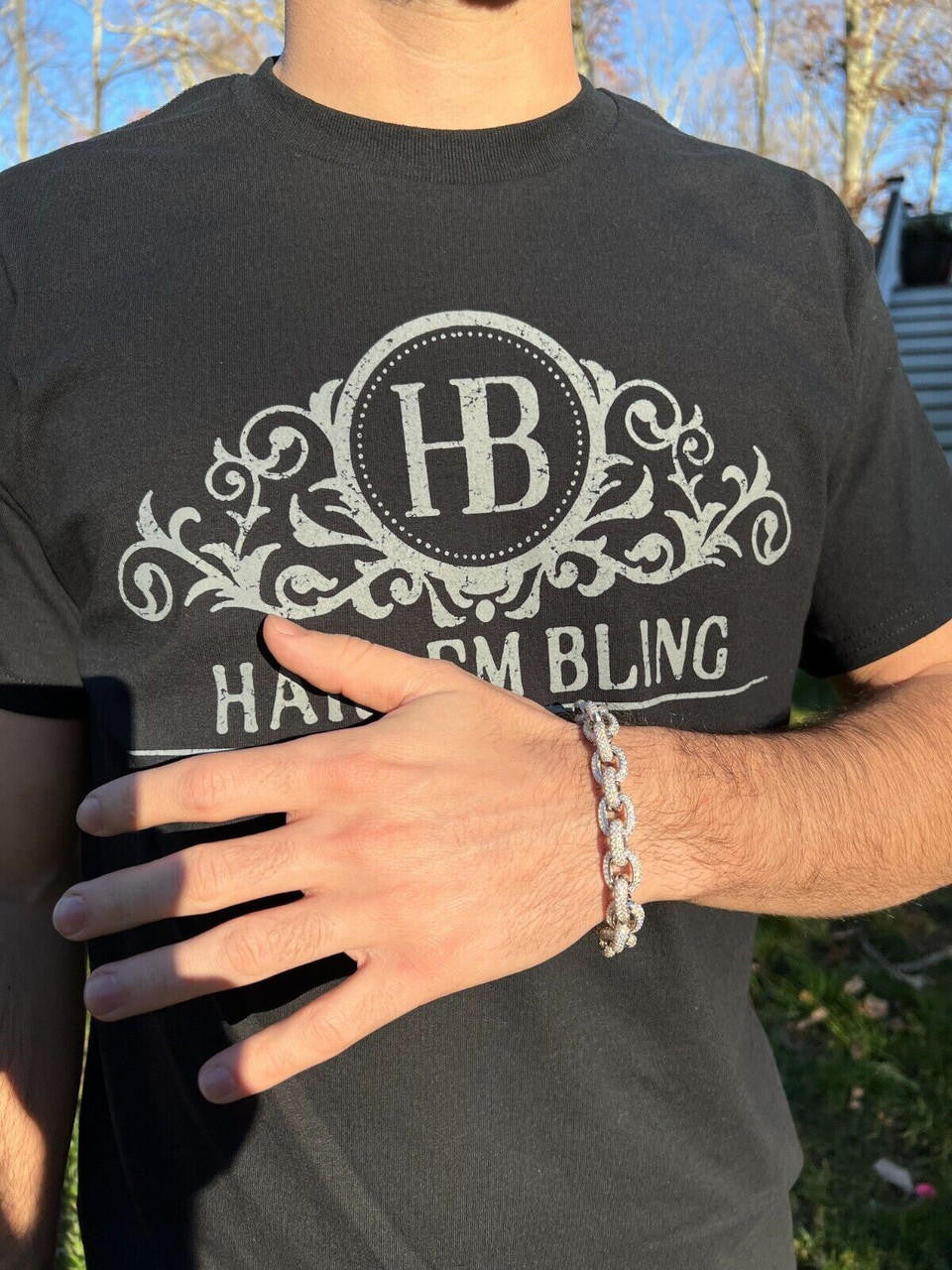 HarlemBling 22ct VVS Moissanite Thick Rolo Link Iced Hip Hop Bracelet - Pass Diamond Tester