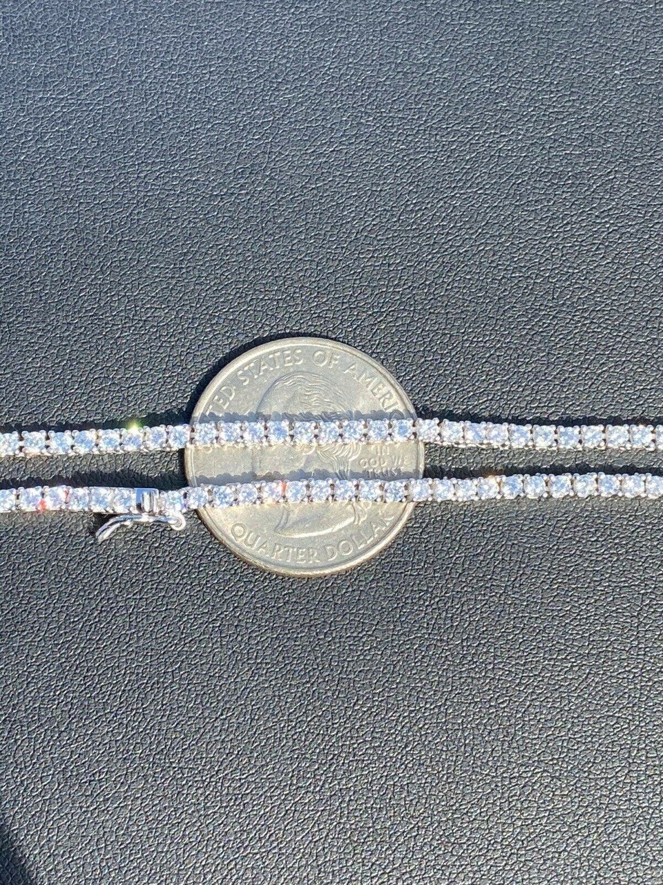 HarlemBling 2mm SOLID 925 Sterling Silver Micro Tennis Chain Real Iced Diamond Necklace Gold