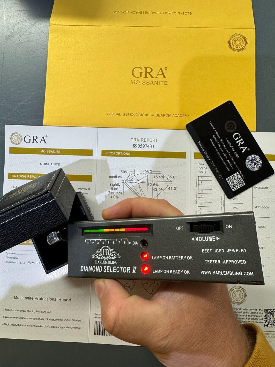 HarlemBling 3ct MOISSANITE Asscher Cut Big Solitaire Men's Real Solid 925 Silver Ring Pinky