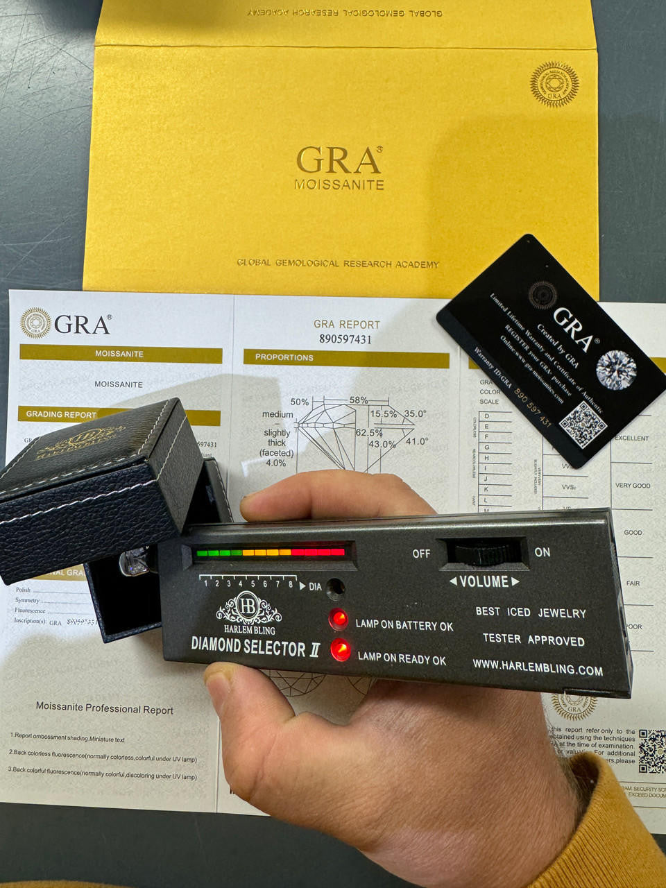 HarlemBling 3ct MOISSANITE Emerald Cut Big Solitaire Men's Real Solid 925 Silver Ring Pinky