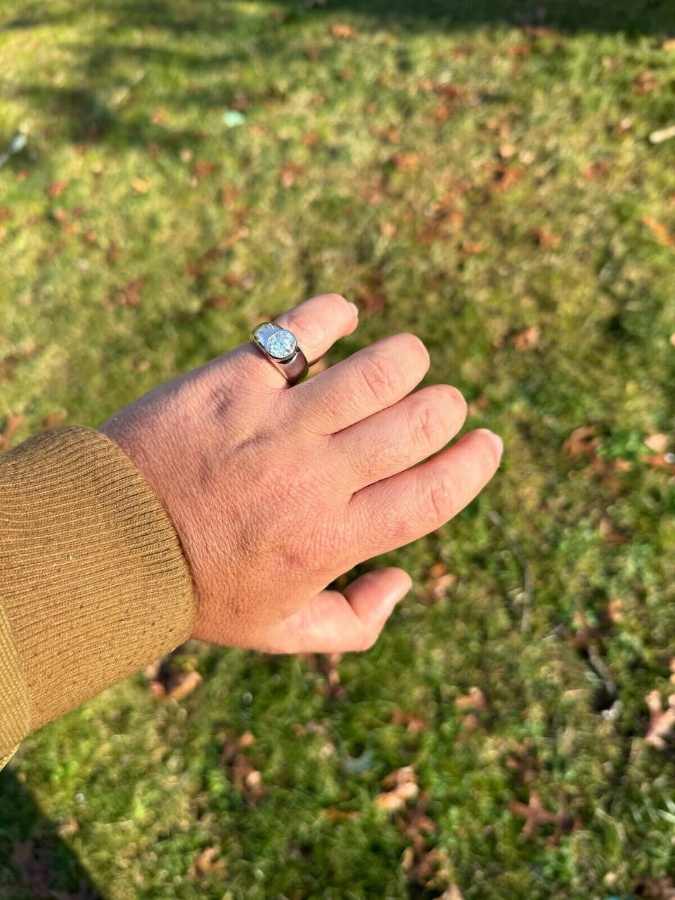 HarlemBling 3ct MOISSANITE Oval Cut Big Solitaire Men's Real Solid 925 Silver Ring Pinky