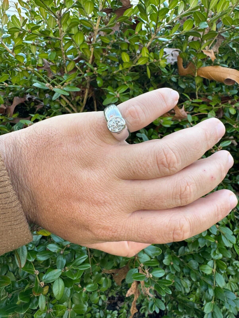 HarlemBling 3ct MOISSANITE Oval Cut Big Solitaire Men's Real Solid 925 Silver Ring Pinky