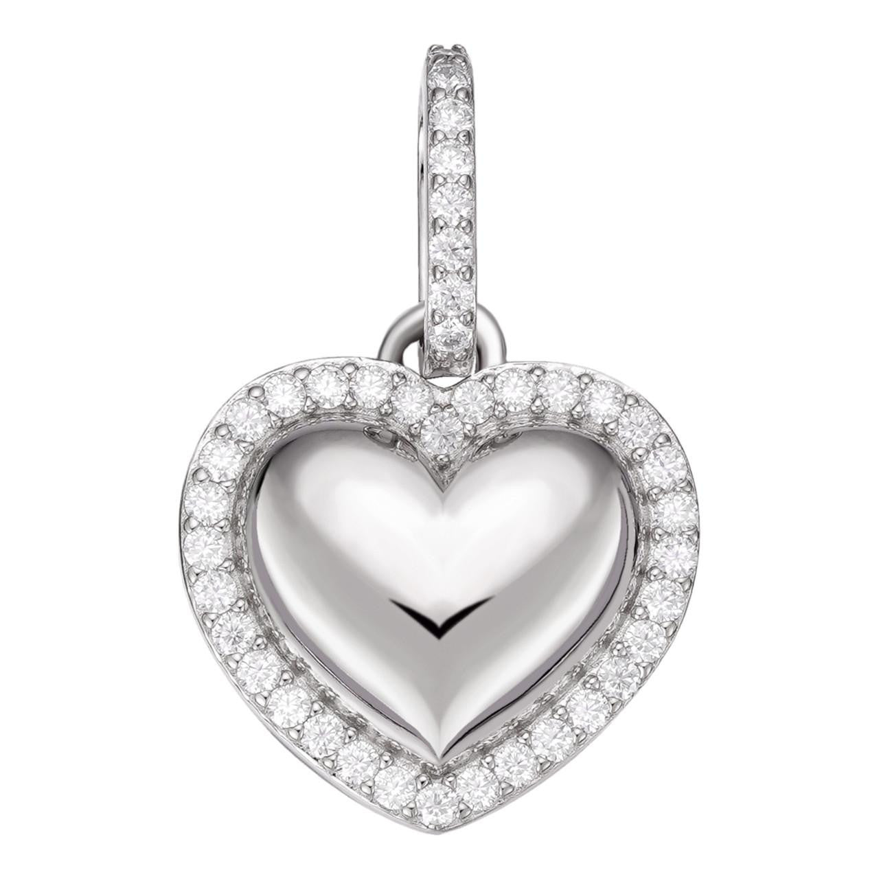 HarlemBling 3D Heart Shaped Pendant Iced MOISSANITE Real 925 Silver Necklace - 3 Sizes