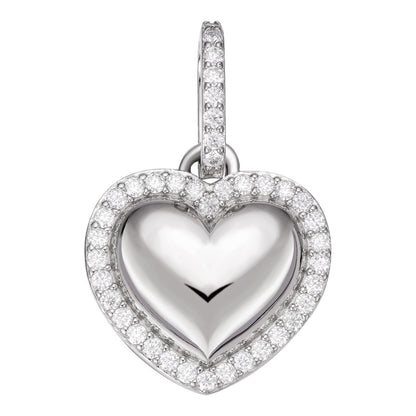 HarlemBling 3D Heart Shaped Pendant Iced MOISSANITE Real 925 Silver Necklace - 3 Sizes