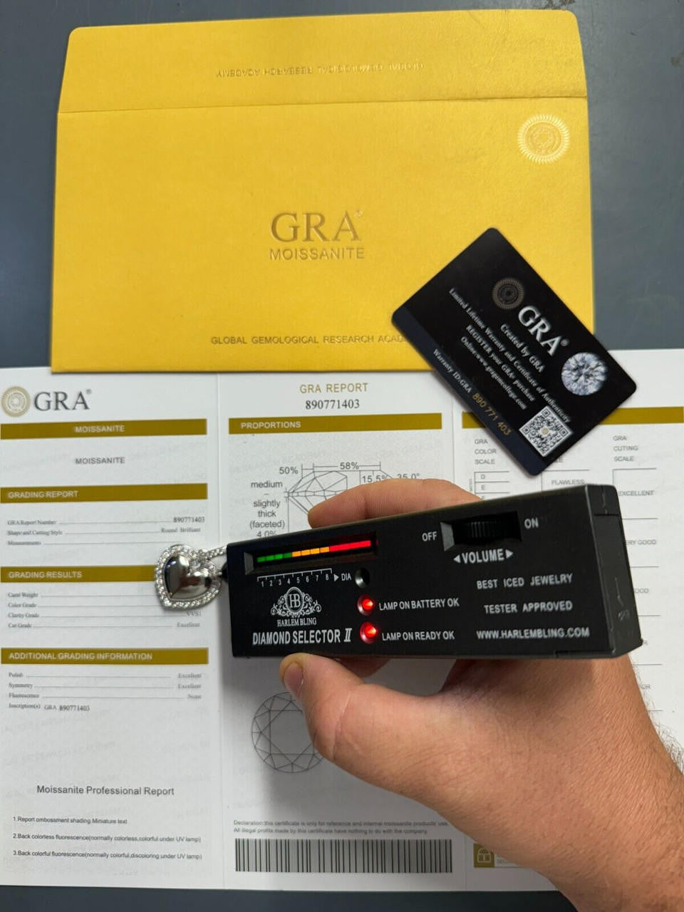 HarlemBling 3D Heart Shaped Pendant Iced MOISSANITE Real 925 Silver Necklace - 3 Sizes