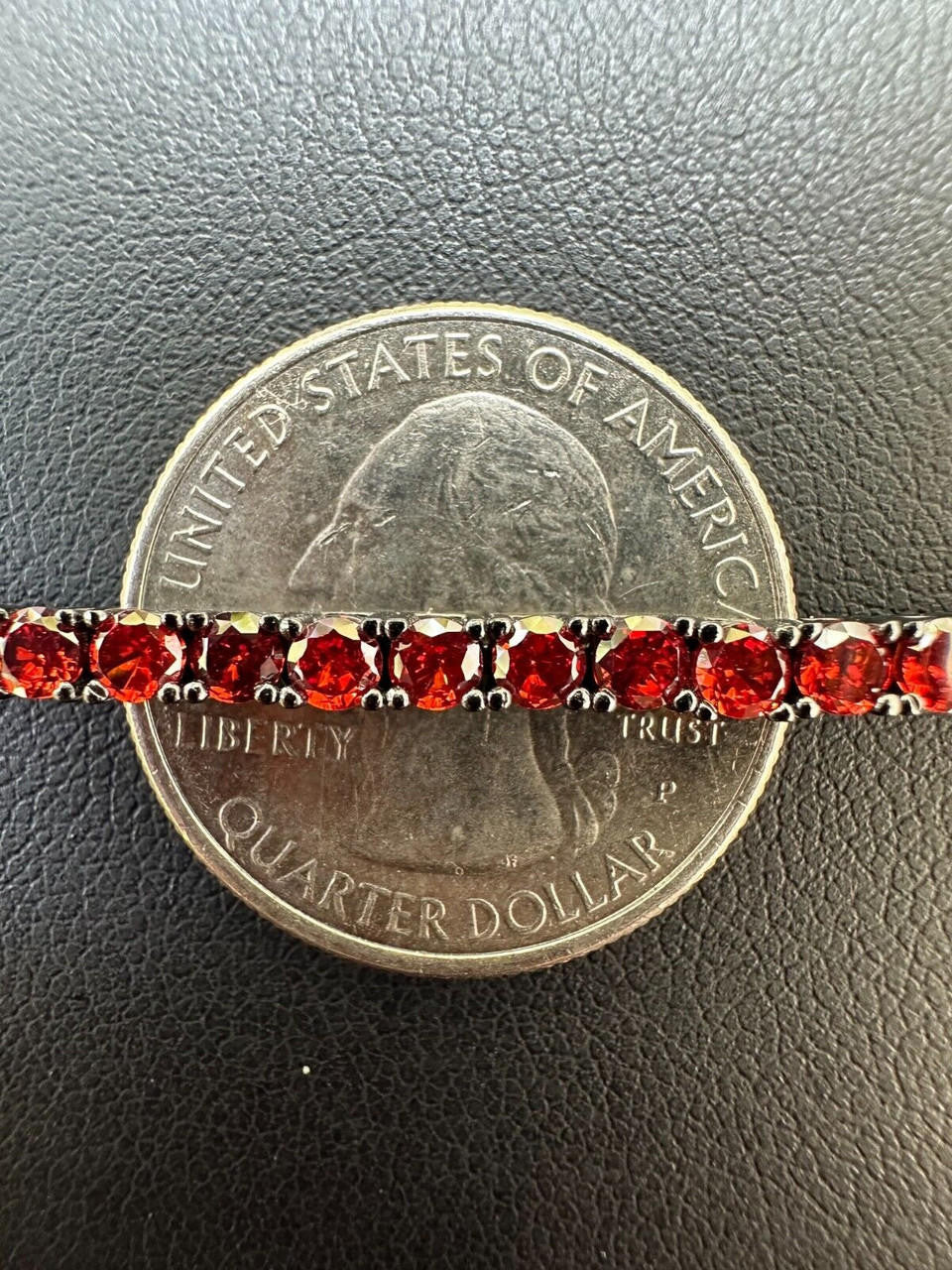 HarlemBling 3mm Deep Red CZ Tennis Bracelet Real Iced 925 Sterling Silver Mens Ladies 6-8.5"