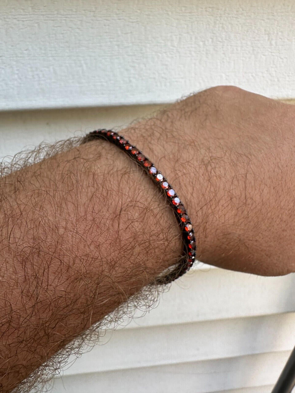 HarlemBling 3mm Deep Red CZ Tennis Bracelet Real Iced 925 Sterling Silver Mens Ladies 6-8.5"