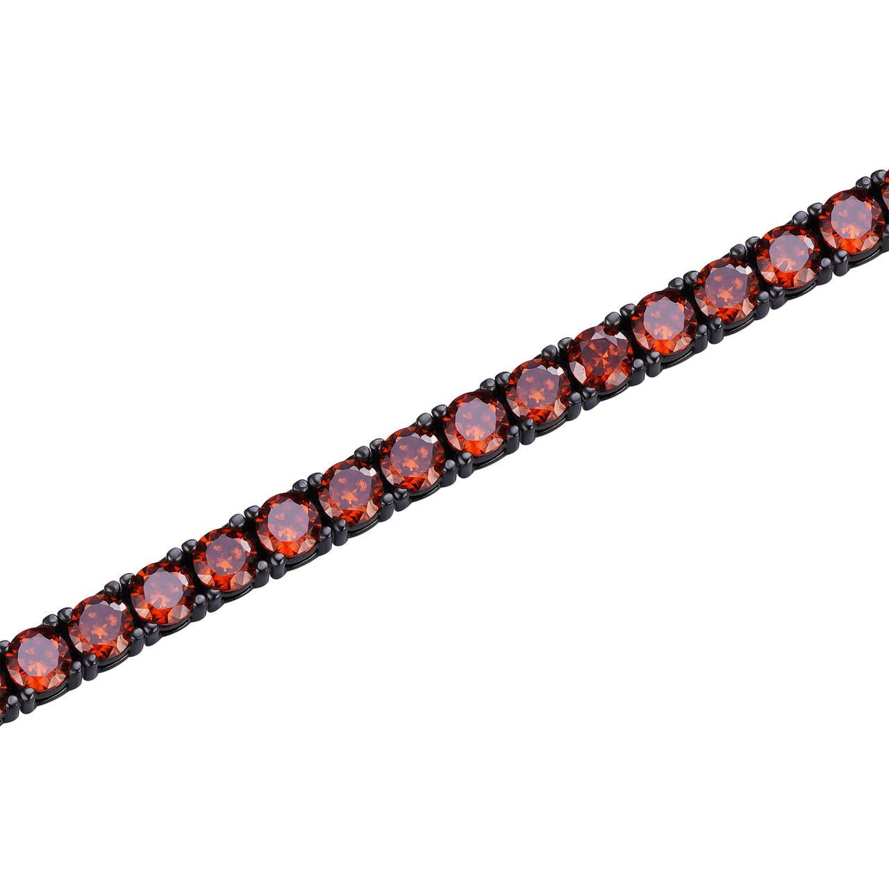 HarlemBling 3mm Deep Red CZ Tennis Bracelet Real Iced 925 Sterling Silver Mens Ladies 6-8.5"