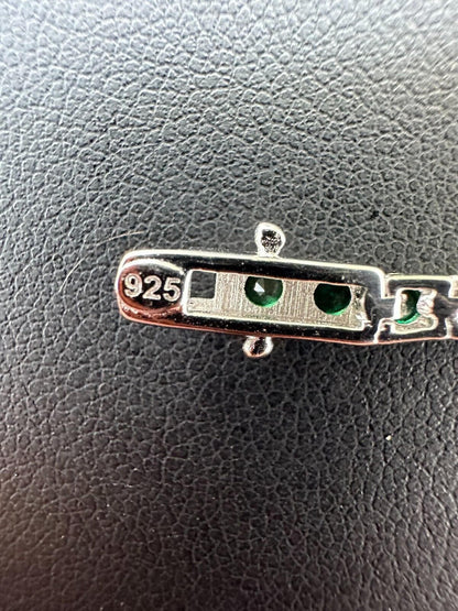 HarlemBling 3mm Green CZ Tennis Bracelet Real Iced 925 Sterling Silver Mens Ladies 6-8.5"