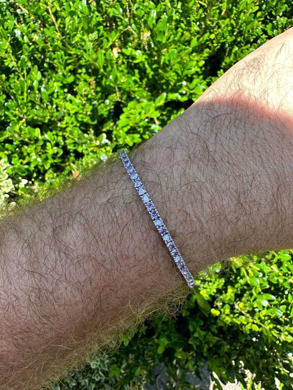 HarlemBling 3mm Purple CZ Tennis Bracelet Real Iced 925 Sterling Silver Mens Ladies 6-8.5"