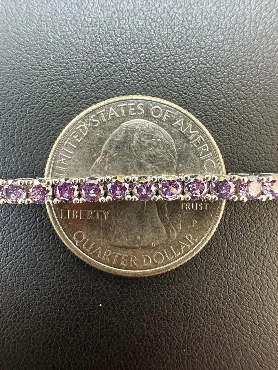 HarlemBling 3mm Purple CZ Tennis Bracelet Real Iced 925 Sterling Silver Mens Ladies 6-8.5"