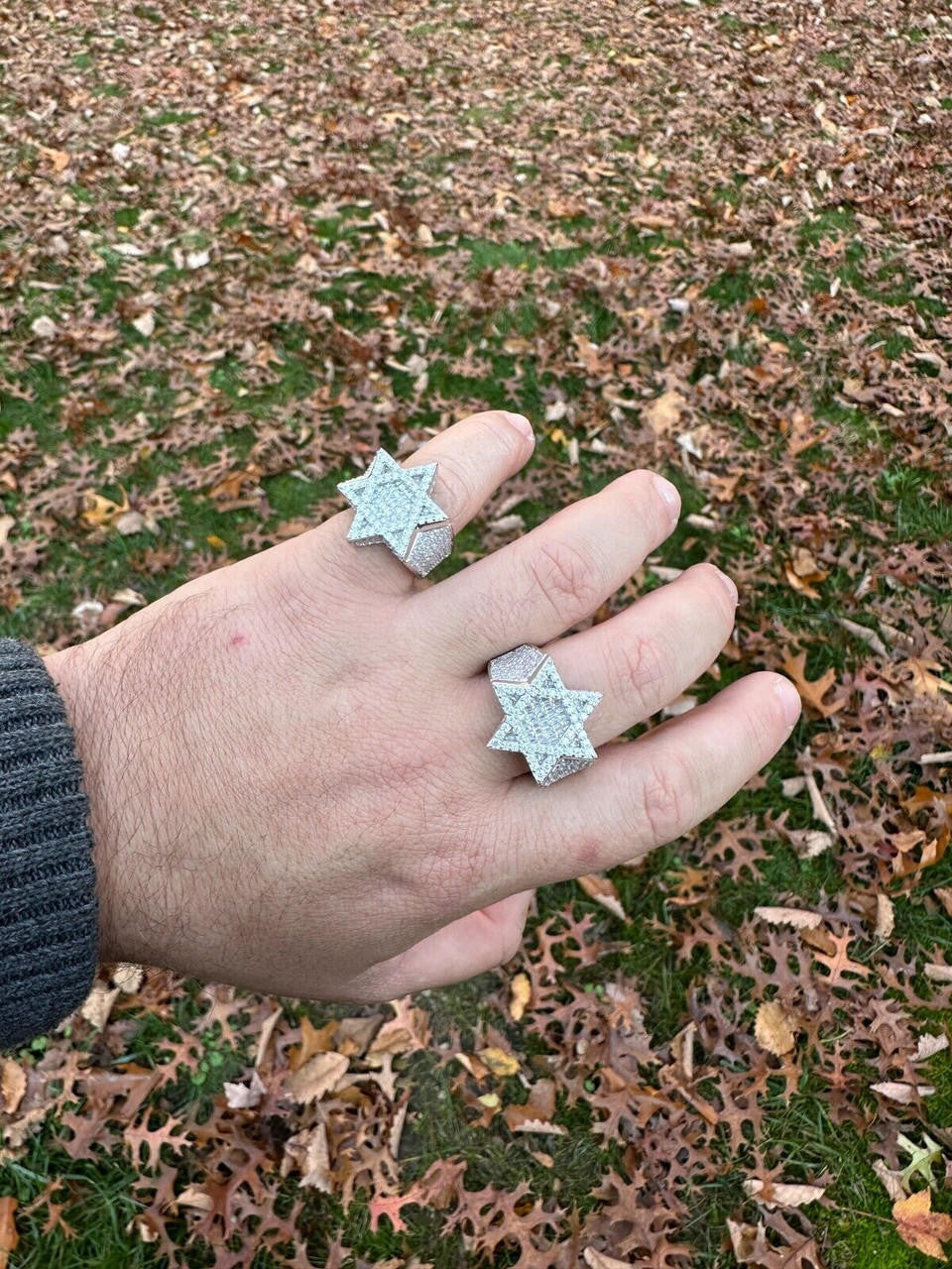 HarlemBling 4.3ct MOISSANITE Iced Real Baguette Star Of David Ring For Men Solid 925 Silver