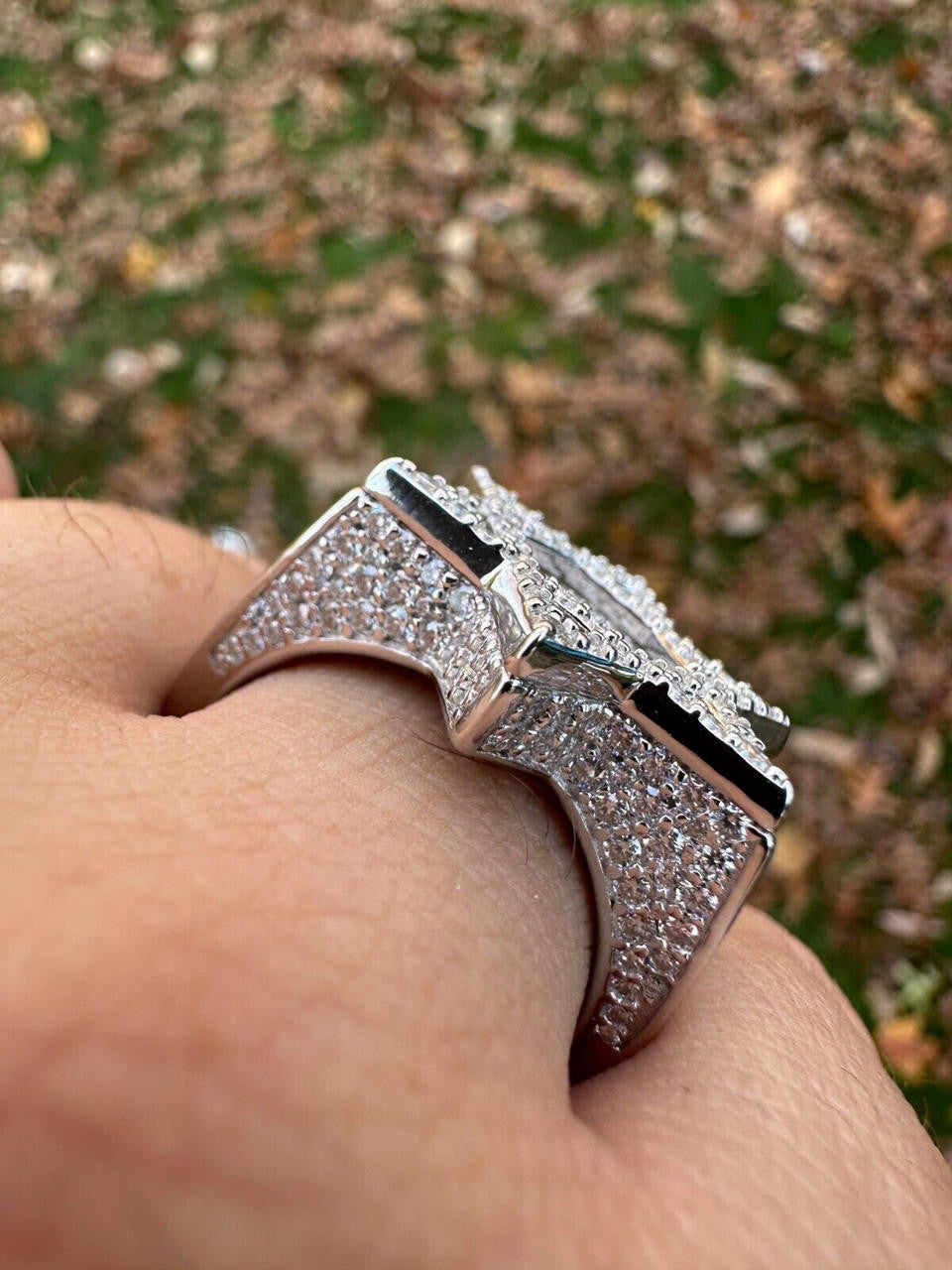 HarlemBling 4.3ct MOISSANITE Iced Real Baguette Star Of David Ring For Men Solid 925 Silver