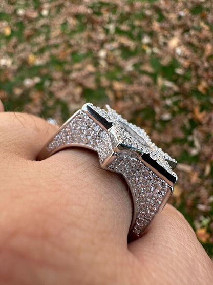 HarlemBling 4.3ct MOISSANITE Iced Real Baguette Star Of David Ring For Men Solid 925 Silver