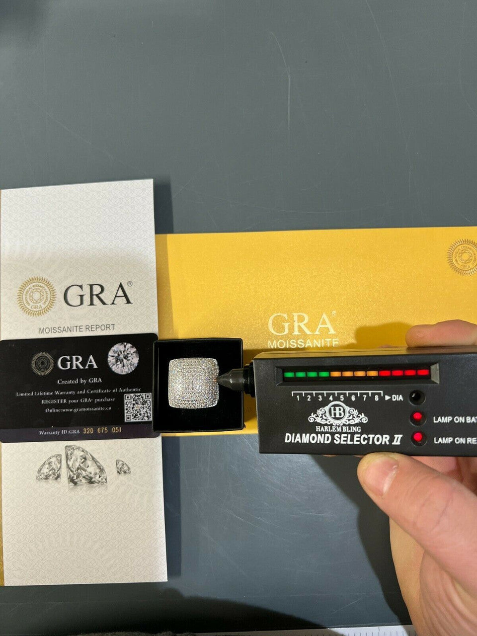 HarlemBling 4.5ct MOISSANITE Real Solid 925 Silver HUGE Hip Hop Ring Iced Pass Diamond Test