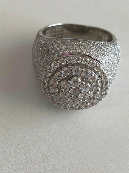 HarlemBling 4.68ct Real DIAMOND Round Cluster Iced Out Ring - 14k White Gold