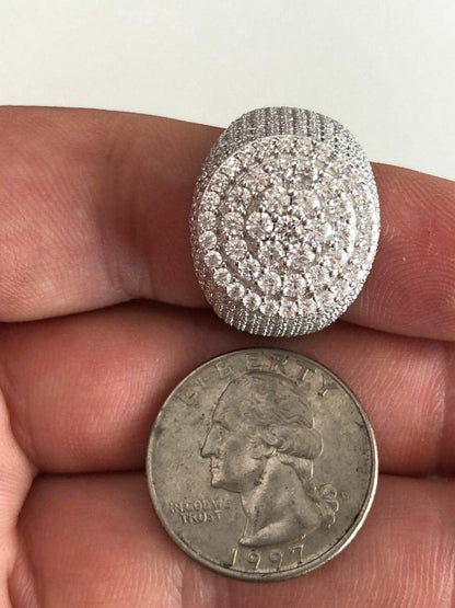 HarlemBling 4.68ct Real DIAMOND Round Cluster Iced Out Ring - 14k White Gold