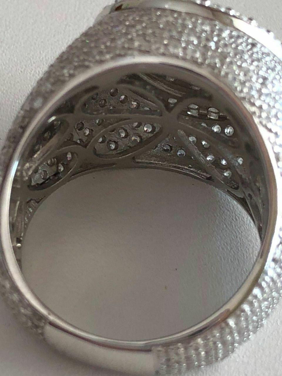 HarlemBling 4.68ct Real DIAMOND Round Cluster Iced Out Ring - 14k White Gold