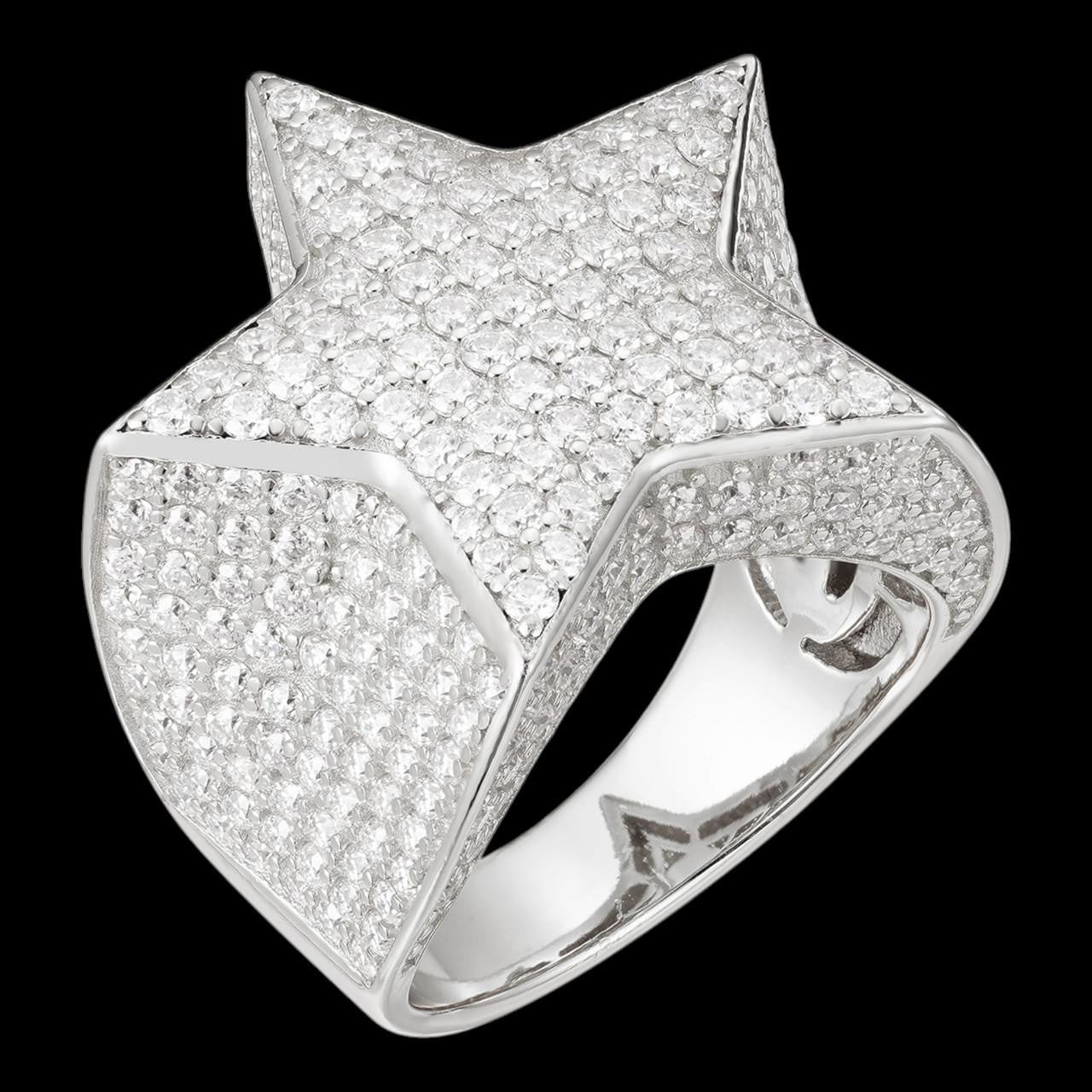 HarlemBling 4.99ct Real DIAMOND Ice Star Classic Ring - 14k White Gold