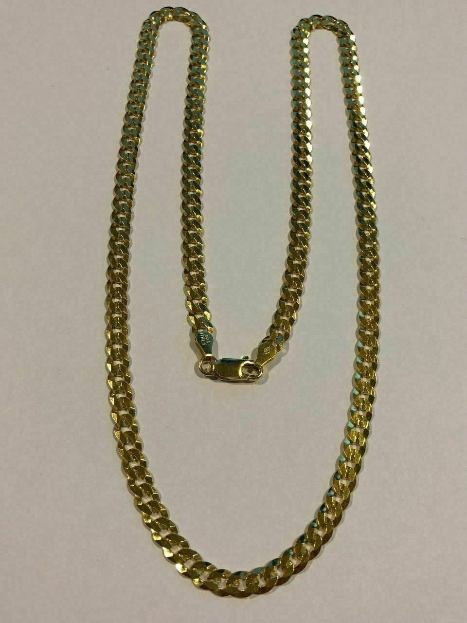 HarlemBling 5mm Miami Cuban Link Chain Real 14k Gold Over Solid 925 Silver ITALY MADE