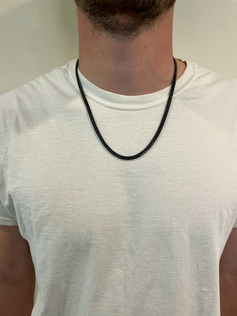 HarlemBling 5mm Miami Cuban Link Necklace Black Oxidized Rhodium Real 925 Sterling Silver