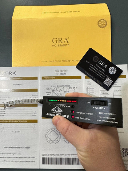 HarlemBling 60ct Emerald Cut MOISSANITE 8mm Tennis Bracelet 925 Silver Pass Diamond Tester