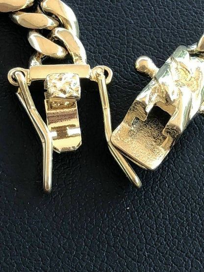 HarlemBling 6mm Mens Cuban Miami Link Bracelet 14k Gold Plated Stainless Steel 8 Long