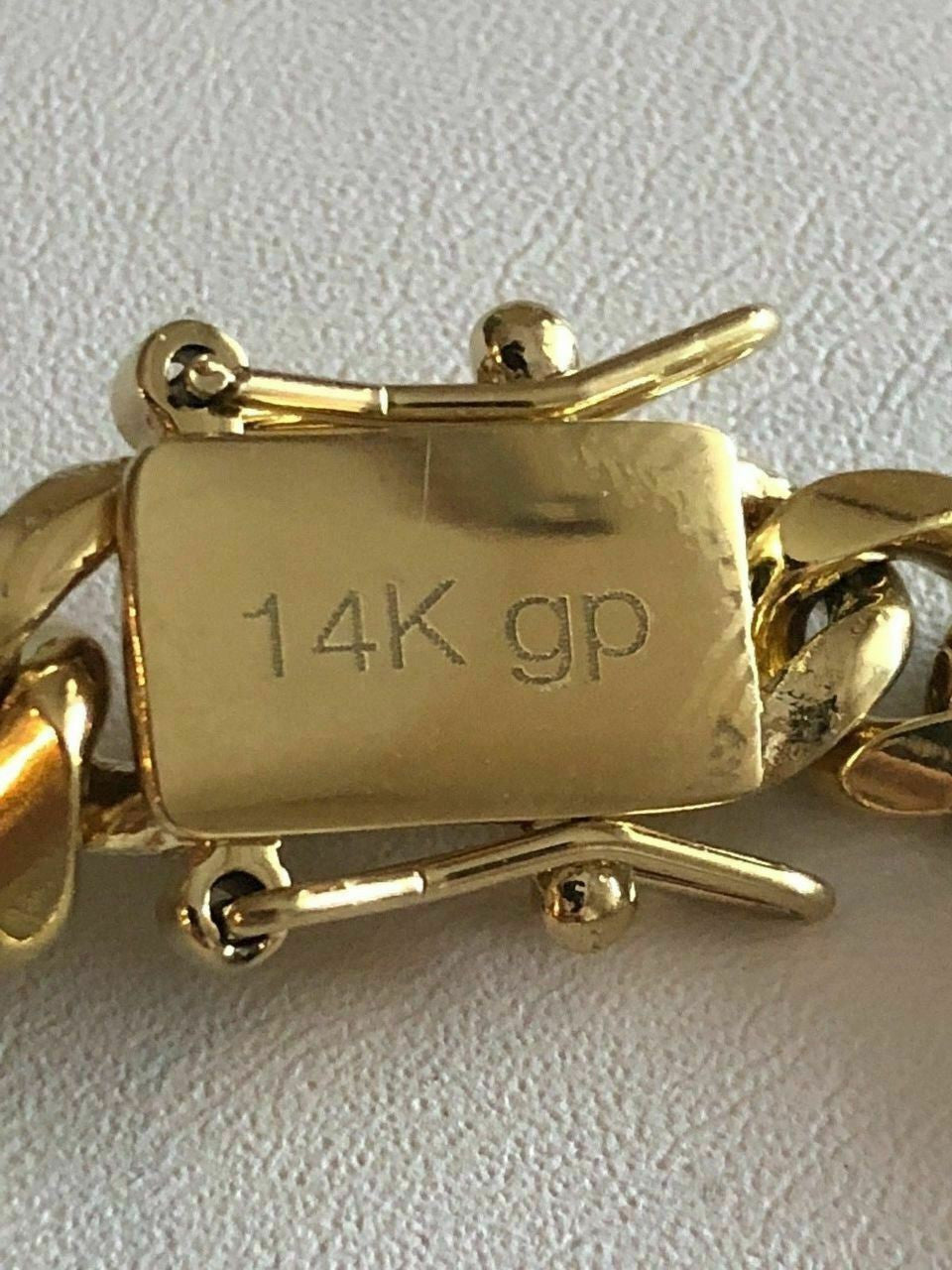 HarlemBling 6mm Mens Cuban Miami Link Bracelet 14k Gold Plated Stainless Steel 8 Long