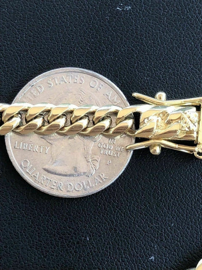 HarlemBling 6mm Mens Cuban Miami Link Bracelet 14k Gold Plated Stainless Steel 8 Long
