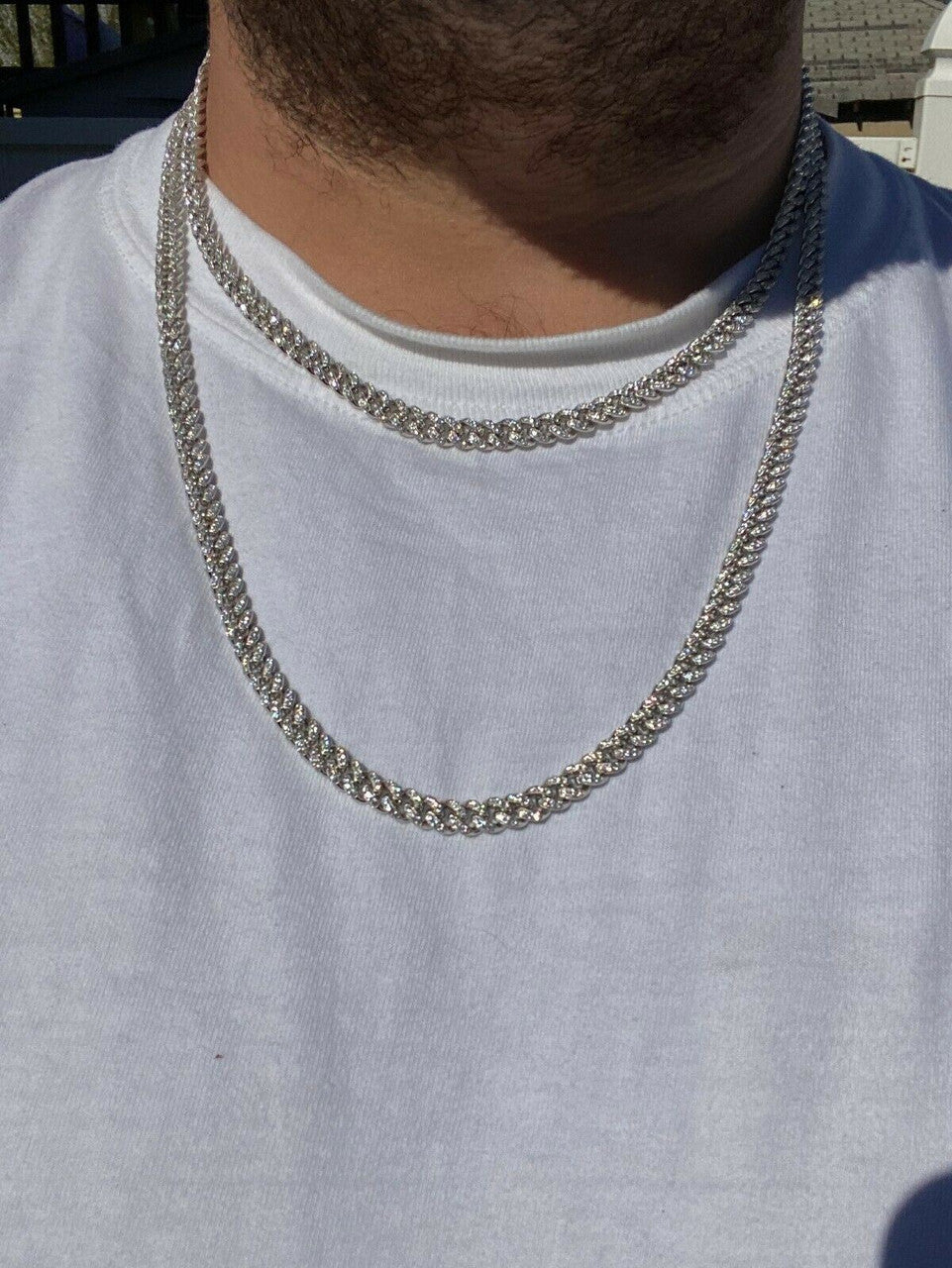 HarlemBling 6mm Miami Cuban Link Chain Iced Solid 925 Silver Chain Necklace 16 Choker - 30 Men Ladies