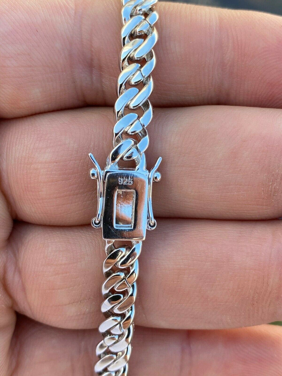 HarlemBling 6mm Miami Cuban Link Chain Iced Solid 925 Silver Chain Necklace 16 Choker - 30 Men Ladies