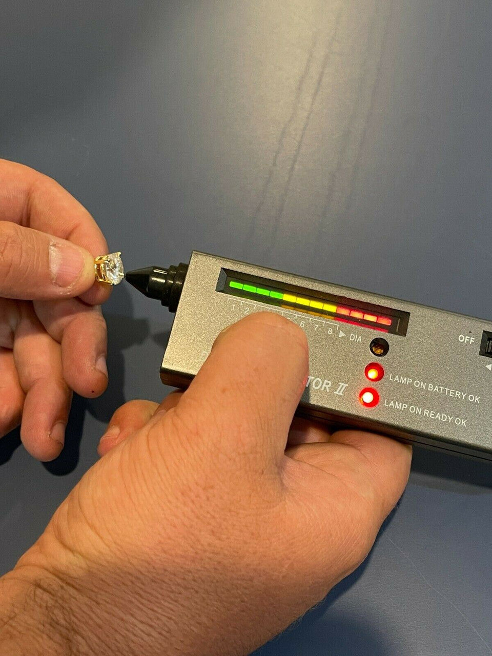 HarlemBling 8ct TW Moissanite Huge Big Mens 10mm 14k Gold Vermeil Stud Earrings GRA D VVS1