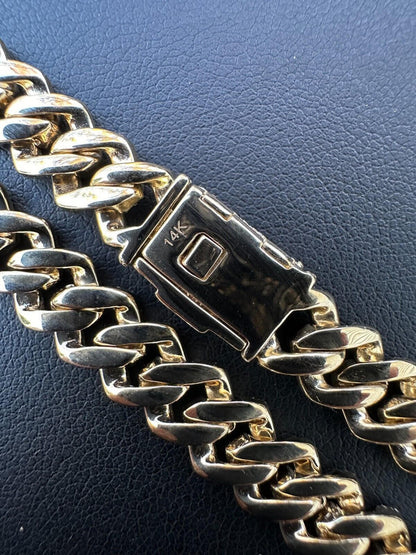 HarlemBling 8mm Solid 14k Gold MOISSANITE Real Miami Cuban Link Prong Iced Hip Hop Bracelet