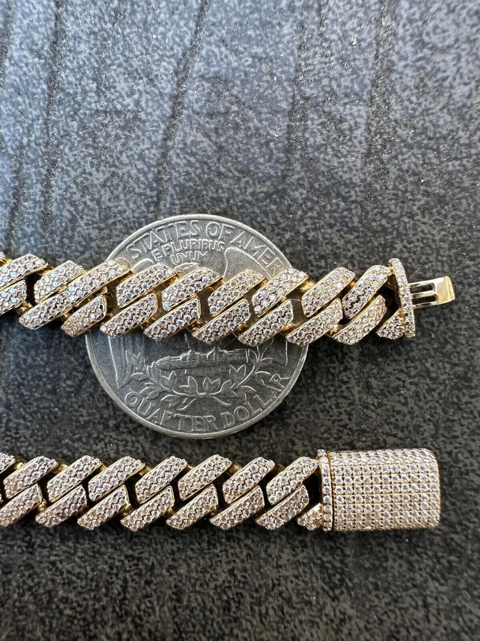 HarlemBling 8mm Solid 14k Gold MOISSANITE Real Miami Cuban Link Prong Iced Hip Hop Bracelet