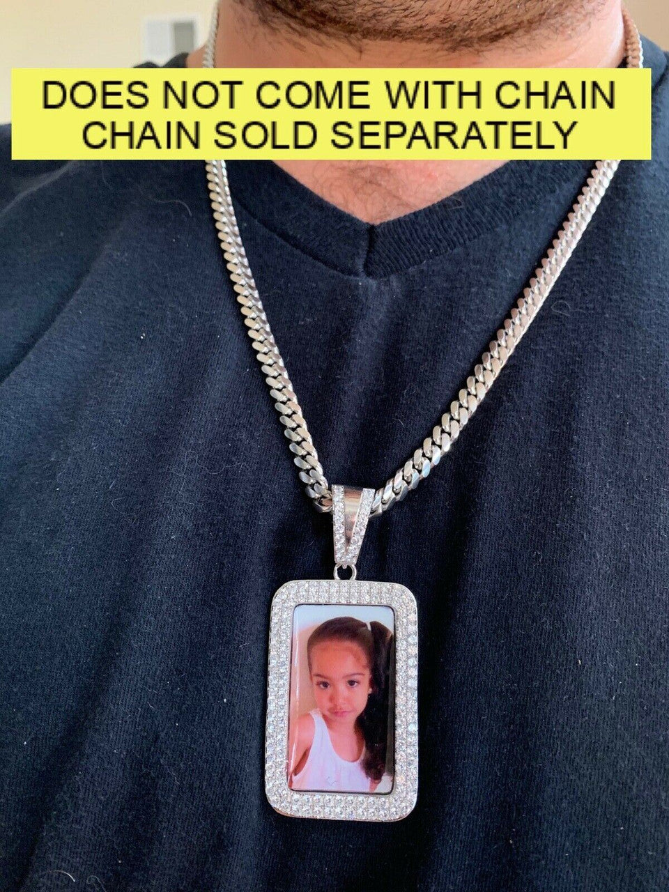 HarlemBling 925 Silver Custom Hip Hip Photo Pendant Iced Memory MOISSANITE PASS DIAMOND TEST