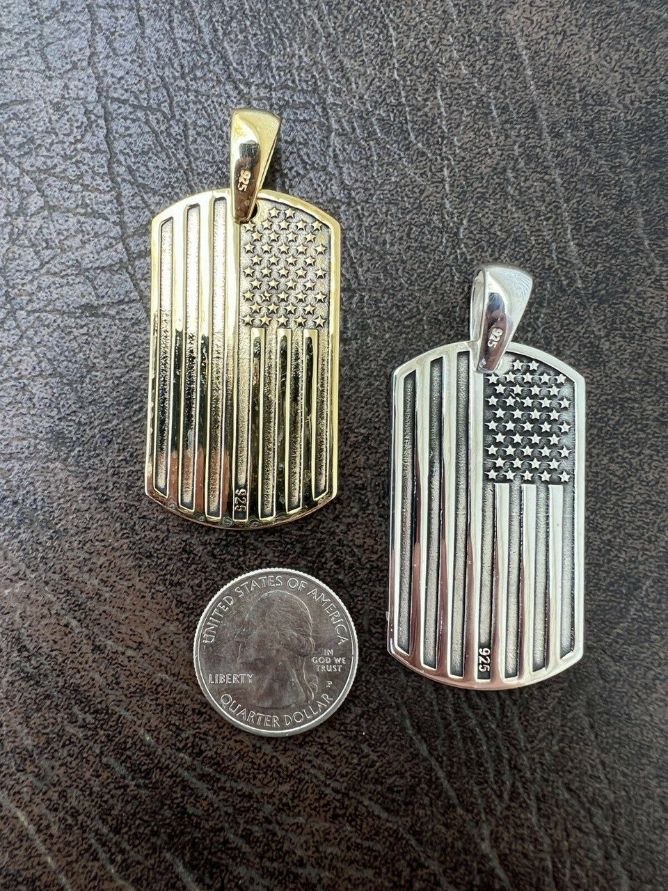 925 Silver / Gold US Navy Sailor Captain Military Naval Dog Tag