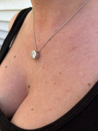 HarlemBling 925 Silver Real Moissanite Solitaire Pendant Necklace GRA Passes Diamond Tester