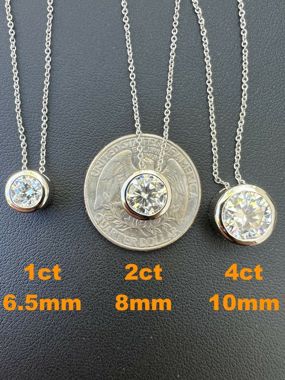 HarlemBling 925 Silver Real Moissanite Solitaire Pendant Necklace GRA Passes Diamond Tester