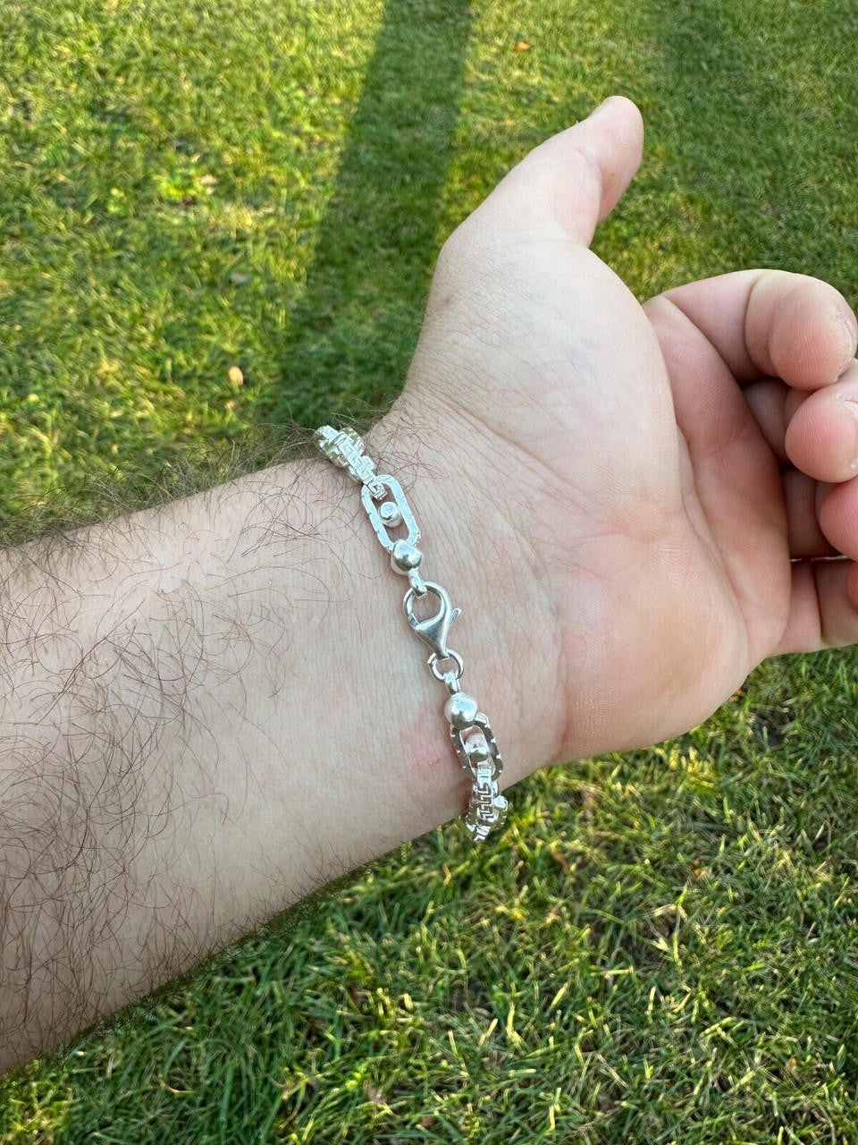 HarlemBling 925 Sterling Silver Custom Greek Key Hermes Rolo Link Chain Necklace Bracelet