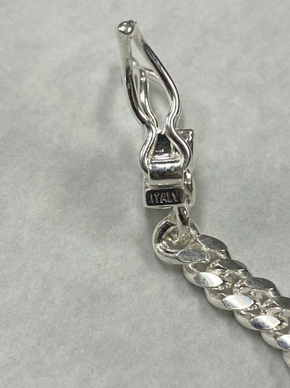 HarlemBling 925 Sterling Silver Miami Cuban Chain 4mm 7-30 Box Clasp Necklace Or Bracelet