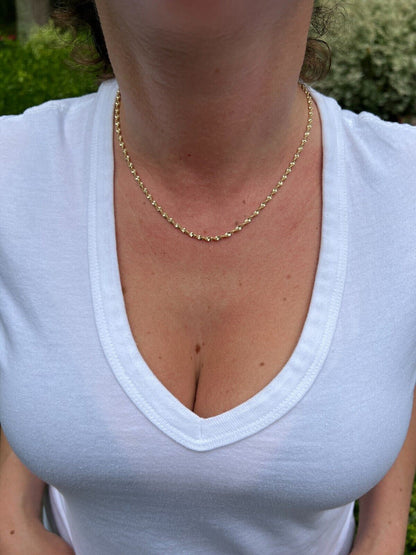 HarlemBling 925 Sterling Silver Real 14k Gold Plated 2.5mm Singapore Rope Chain Necklace