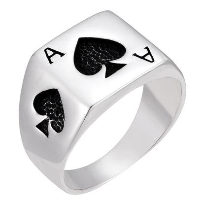 HarlemBling Ace Of Spades Ring - 925 Silver Oxidized - Plain