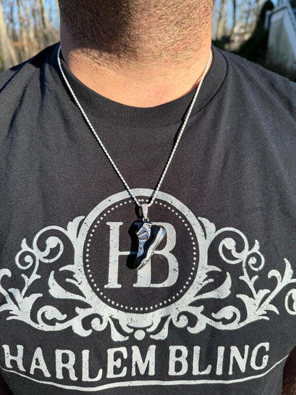 HarlemBling Air Jordan 45 Black Nike Sneaker Pendant MOISSANITE Real 925 Silver Iced Hip Hop