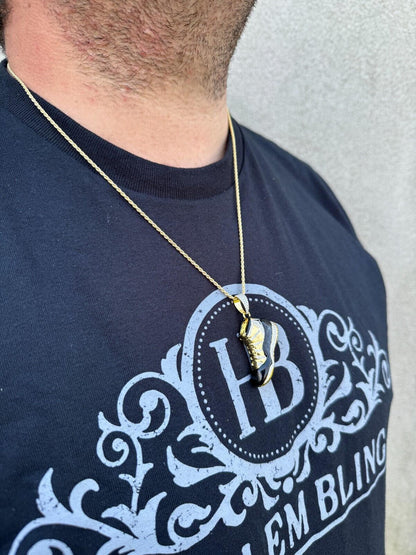 HarlemBling Air Jordan 45 Black Nike Sneaker Pendant MOISSANITE Real 925 Silver Iced Hip Hop