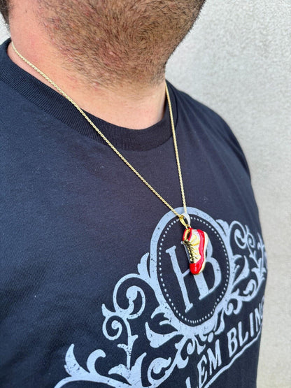 HarlemBling Air Jordan 45 Red Nike Sneaker Pendant MOISSANITE Real 925 Silver Iced Hip Hop