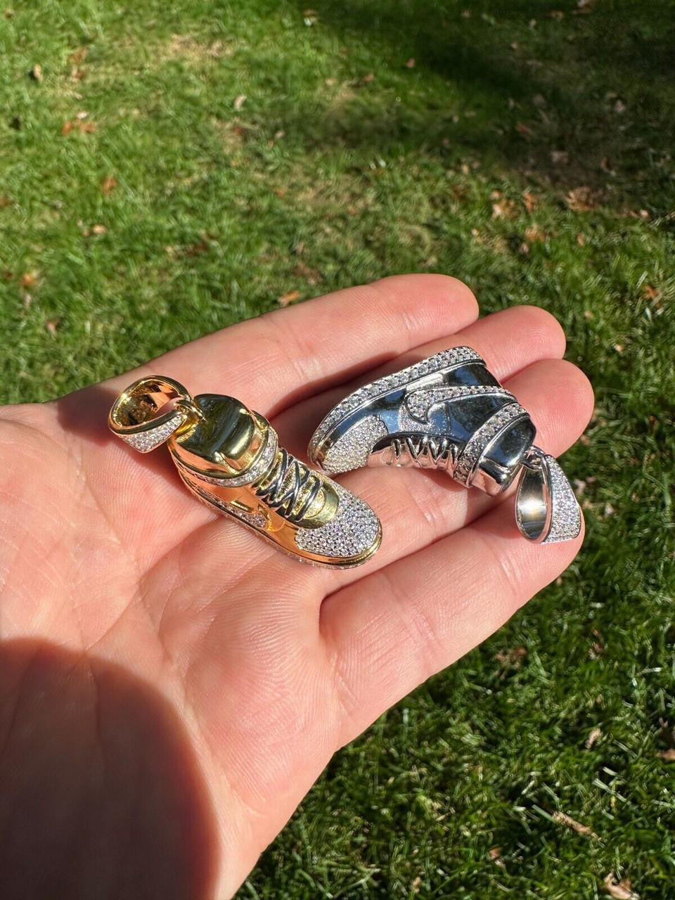 HarlemBling Air Jordan Nike Sneaker Pendant MOISSANITE Real 925 Silver Iced Hip Hop Necklace