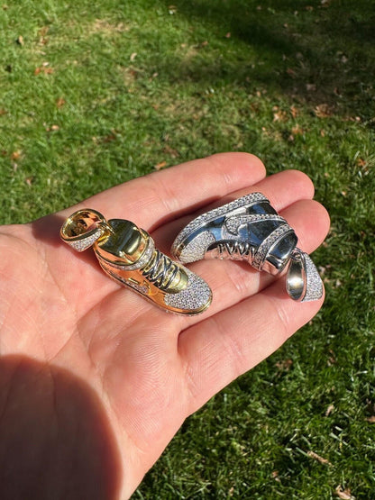 HarlemBling Air Jordan Nike Sneaker Pendant MOISSANITE Real 925 Silver Iced Hip Hop Necklace